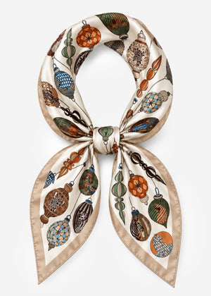 Halstuch mit Ornament-Muster - beige