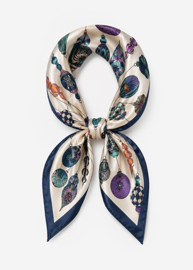 Neckerchief with ornamental pattern - blue