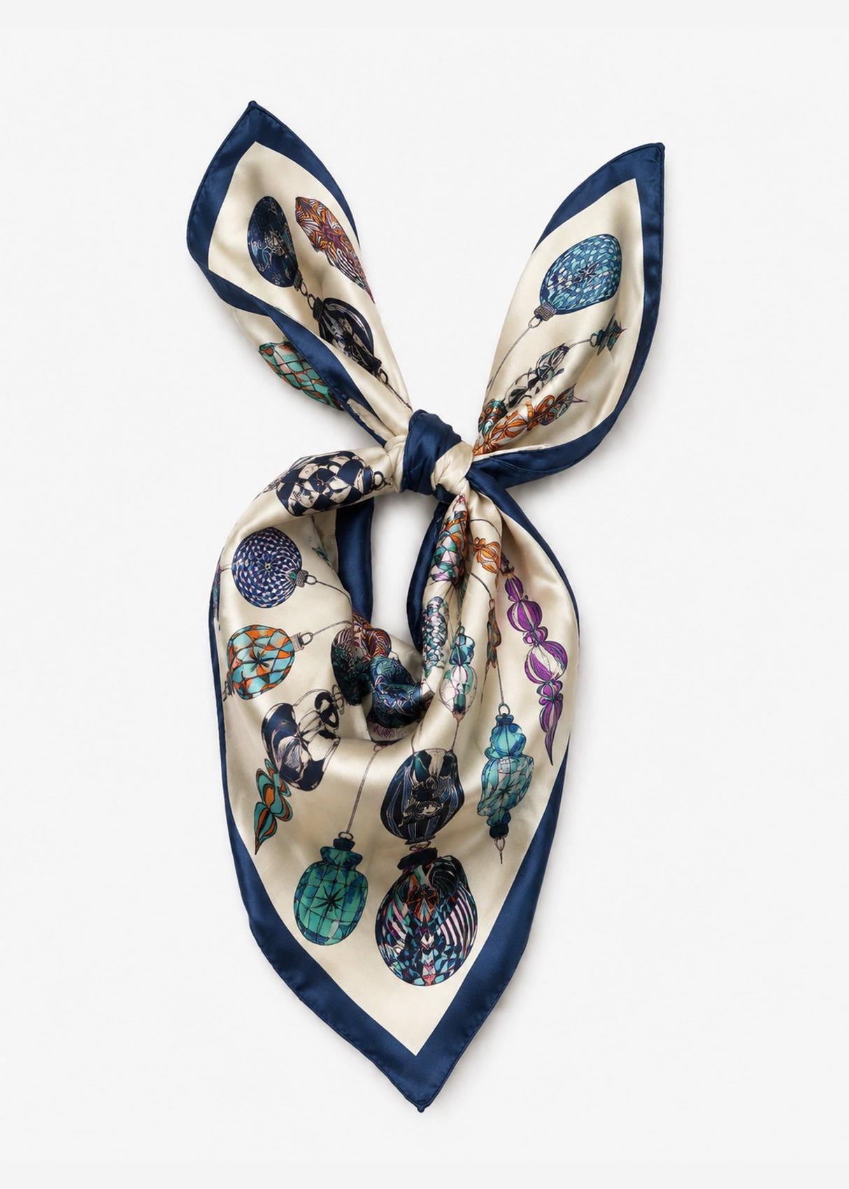 Halstuch mit Ornament-Muster - blau