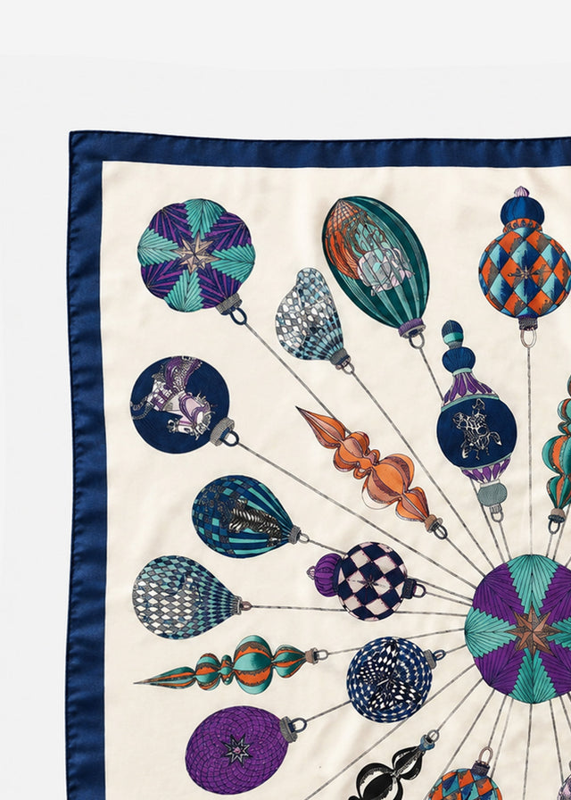 Neckerchief with ornamental pattern - blue