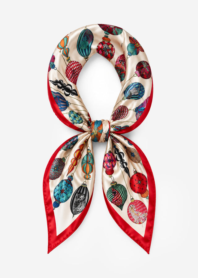 Halstuch mit Ornament-Muster - rot