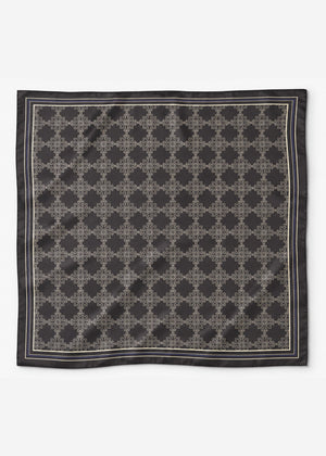 Halstuch mit Ornament-Print - dunkelbraun