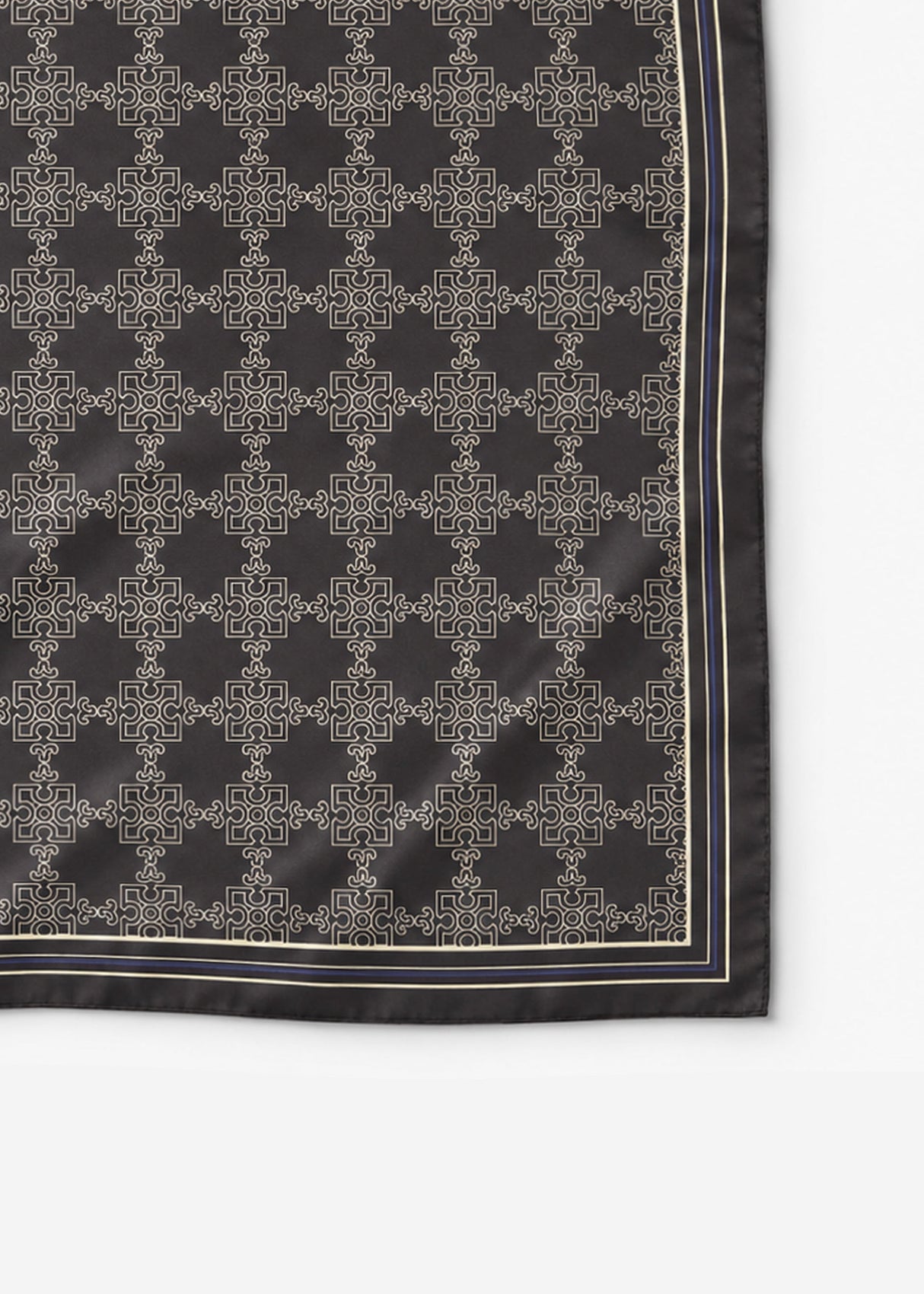 Halstuch mit Ornament-Print - dunkelbraun