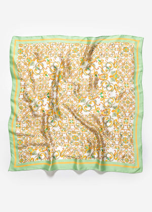 Scarf with ornamental design - green
