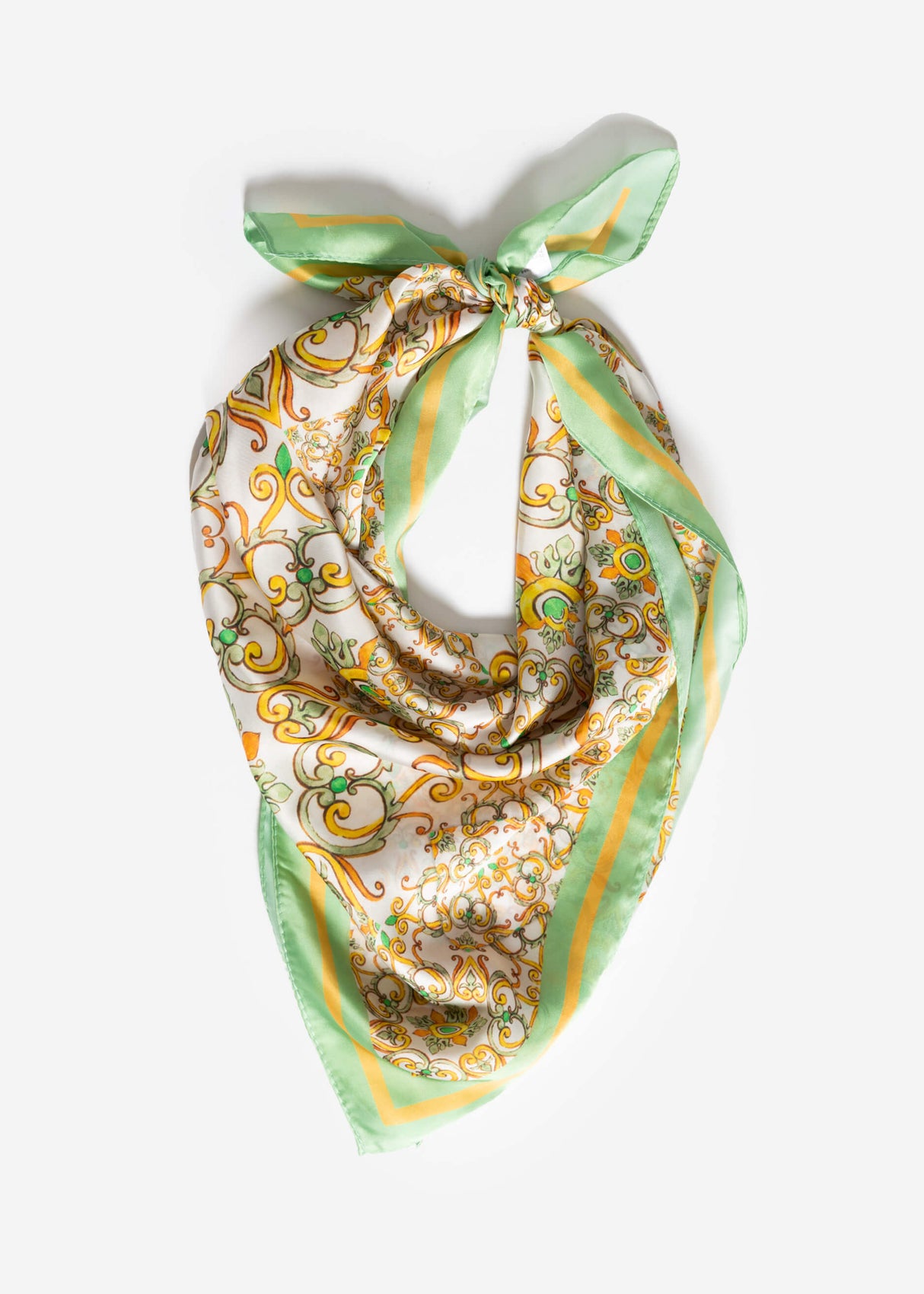 Scarf with ornamental design - green