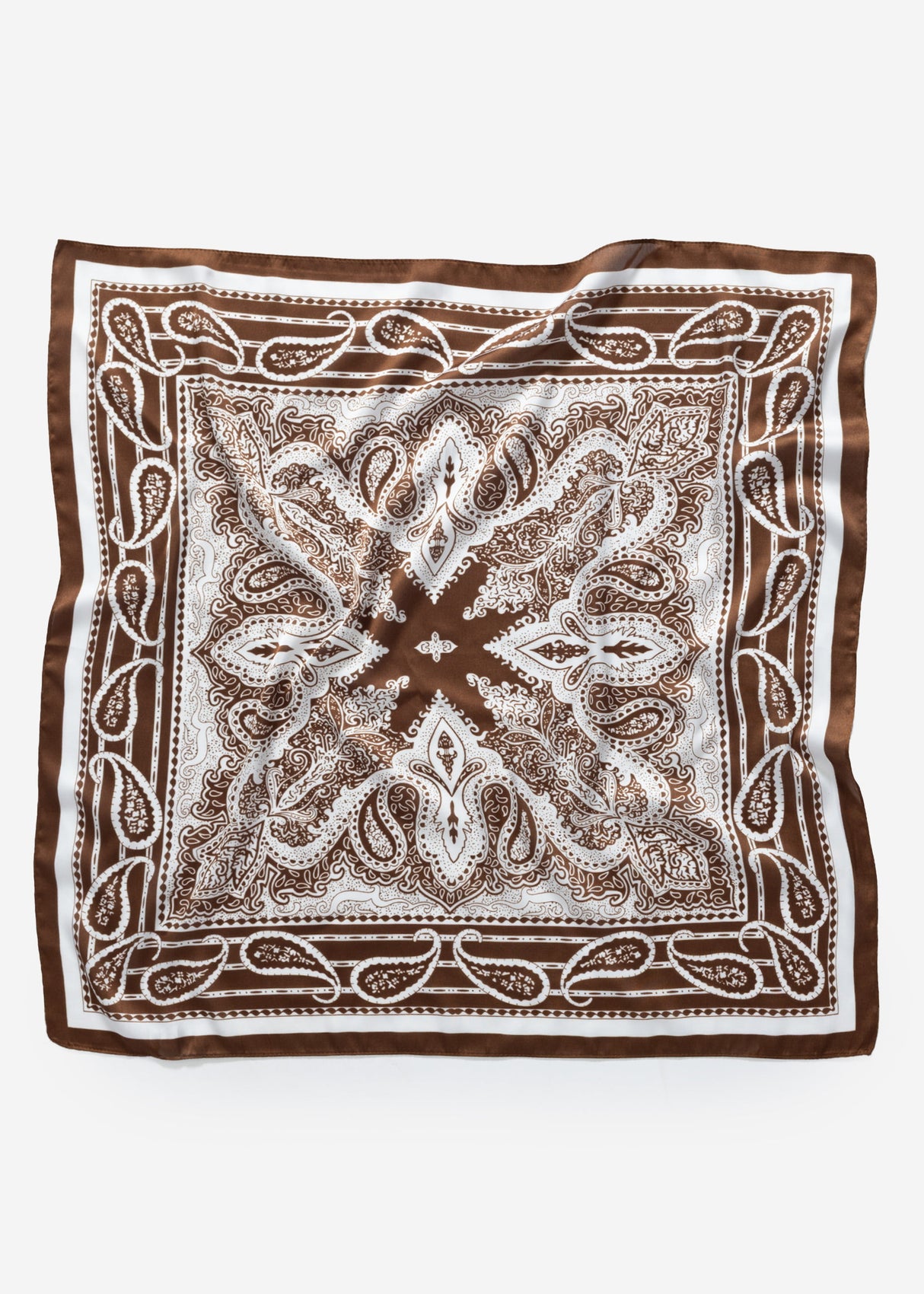 Neck towel with Paisley print - dark brown