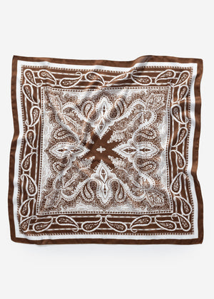 Neck towel with Paisley print - dark brown