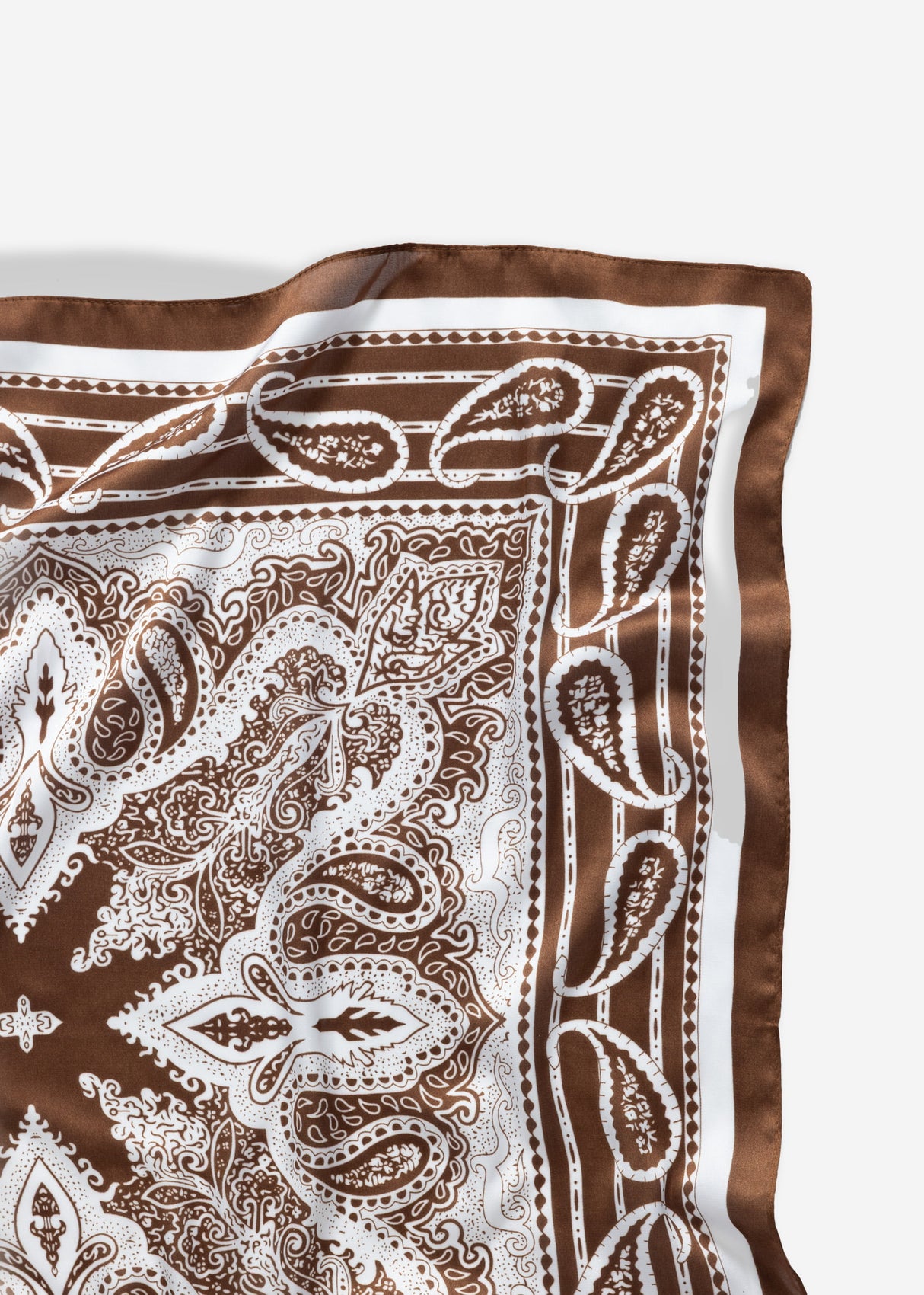 Neck towel with Paisley print - dark brown