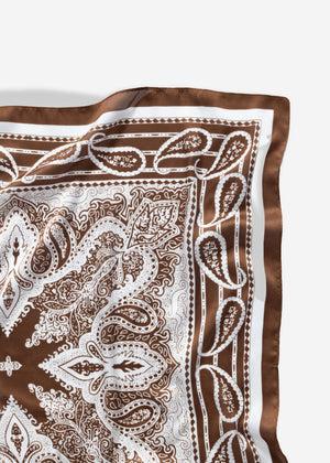 Neck towel with Paisley print - dark brown