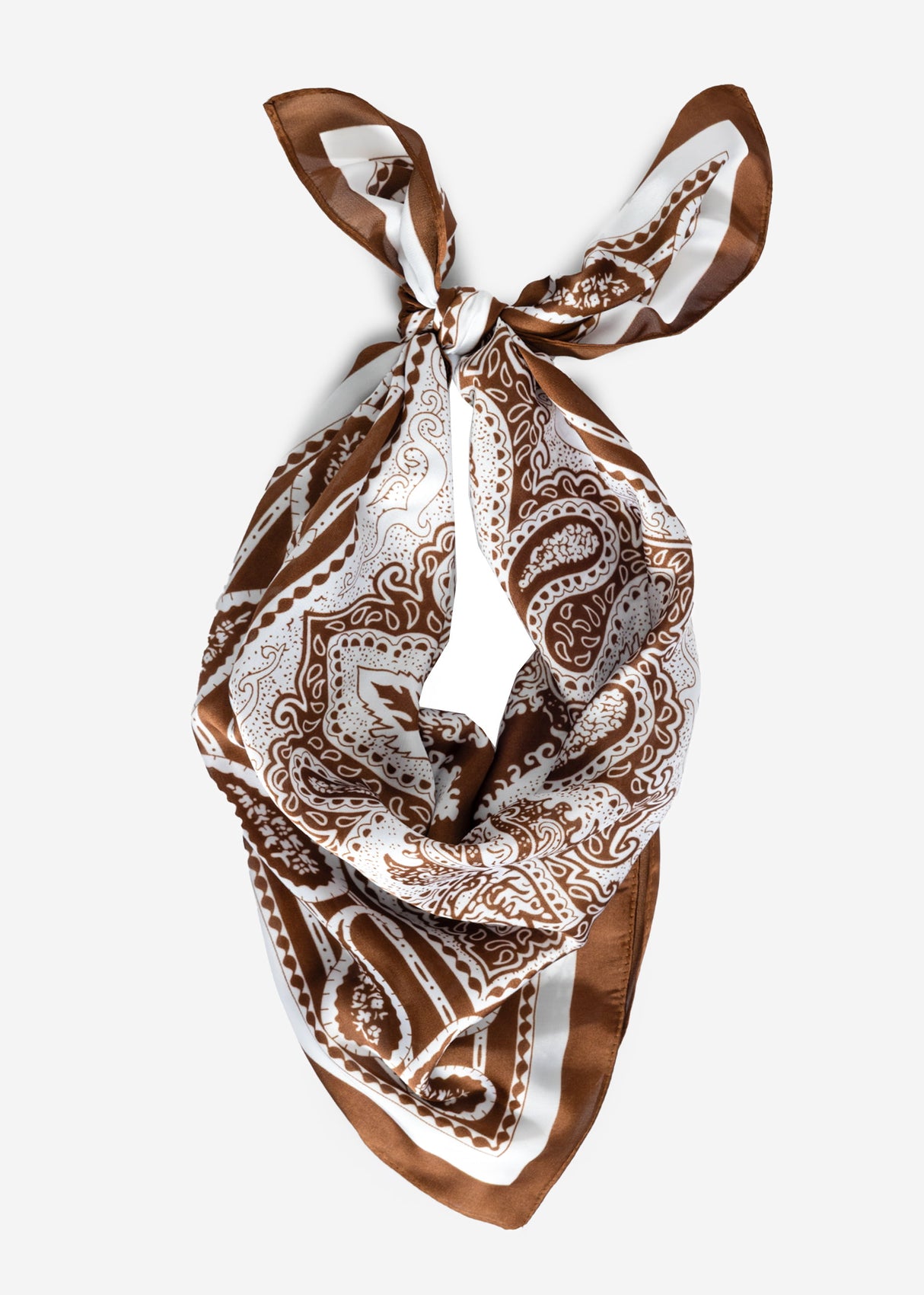 Neck towel with Paisley print - dark brown