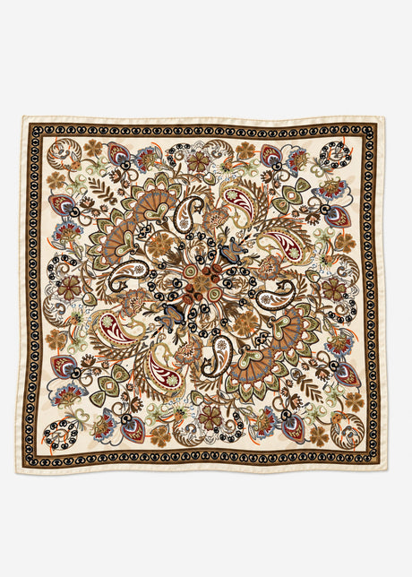 Halstuch mit Paisley- und Blumenmuster - offwhite