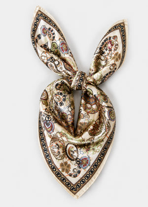 Halstuch mit Paisley- und Blumenmuster - offwhite