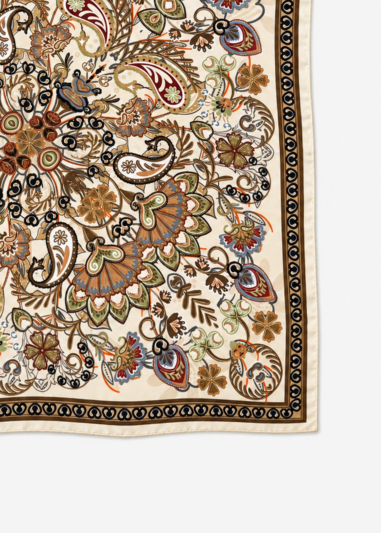 Halstuch mit Paisley- und Blumenmuster - offwhite