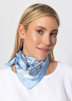 Scarf with paisley pattern - blue