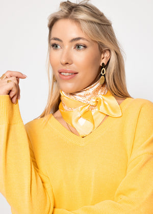 Paisley pattern scarf - yellow