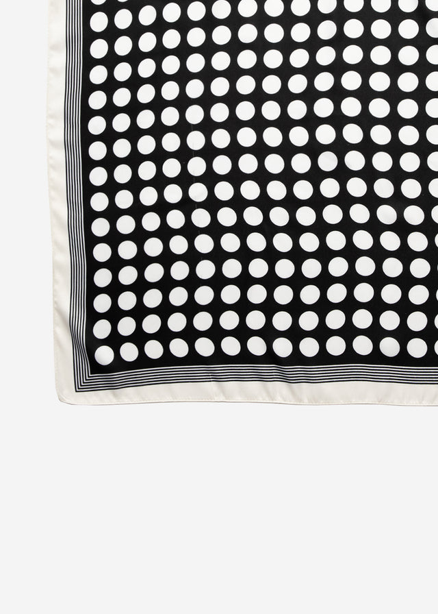 Neckerchief with polka dots - black-white