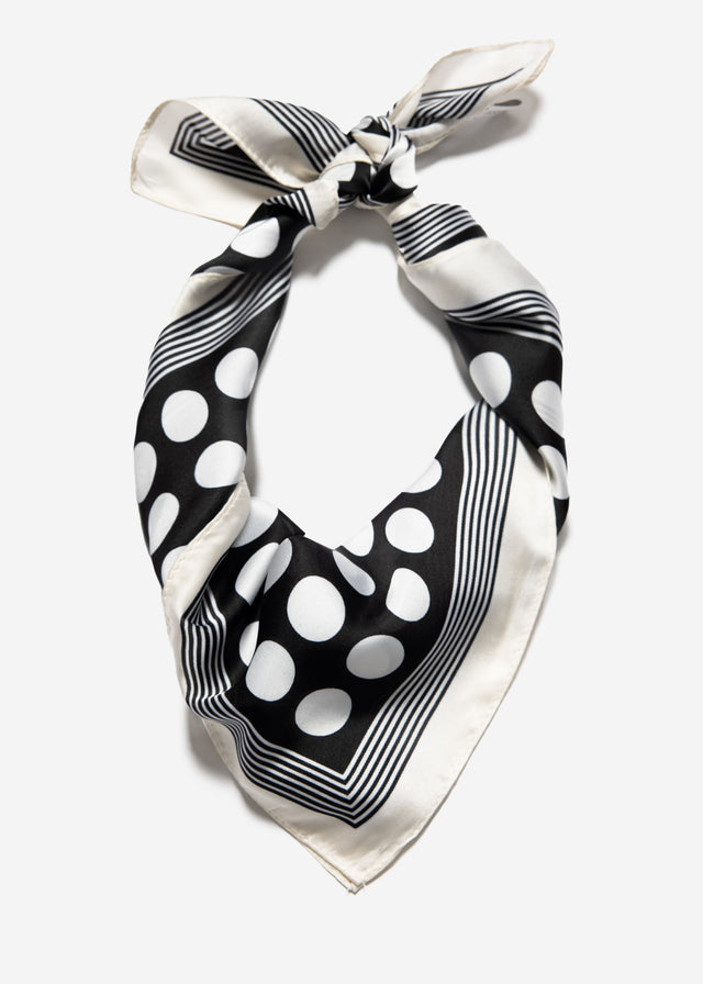 Neckerchief with polka dots - black-white