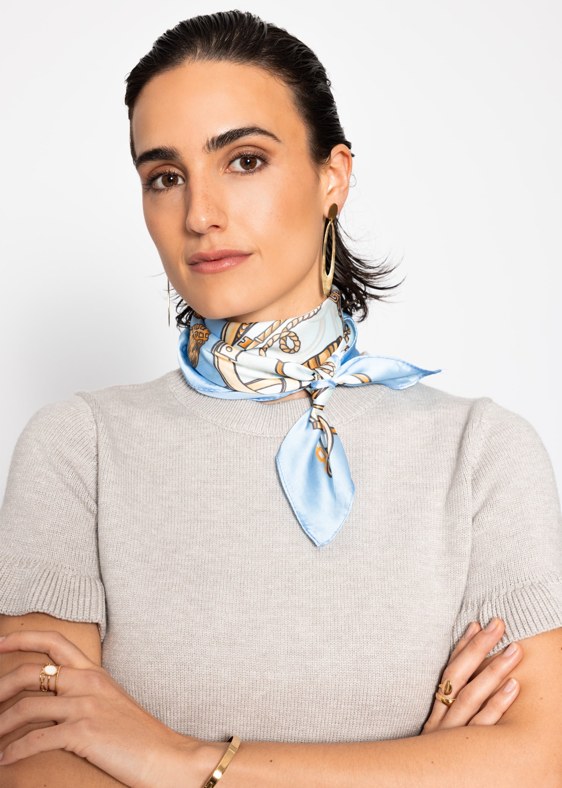 Printed scarf - blue – SASSYCLASSY