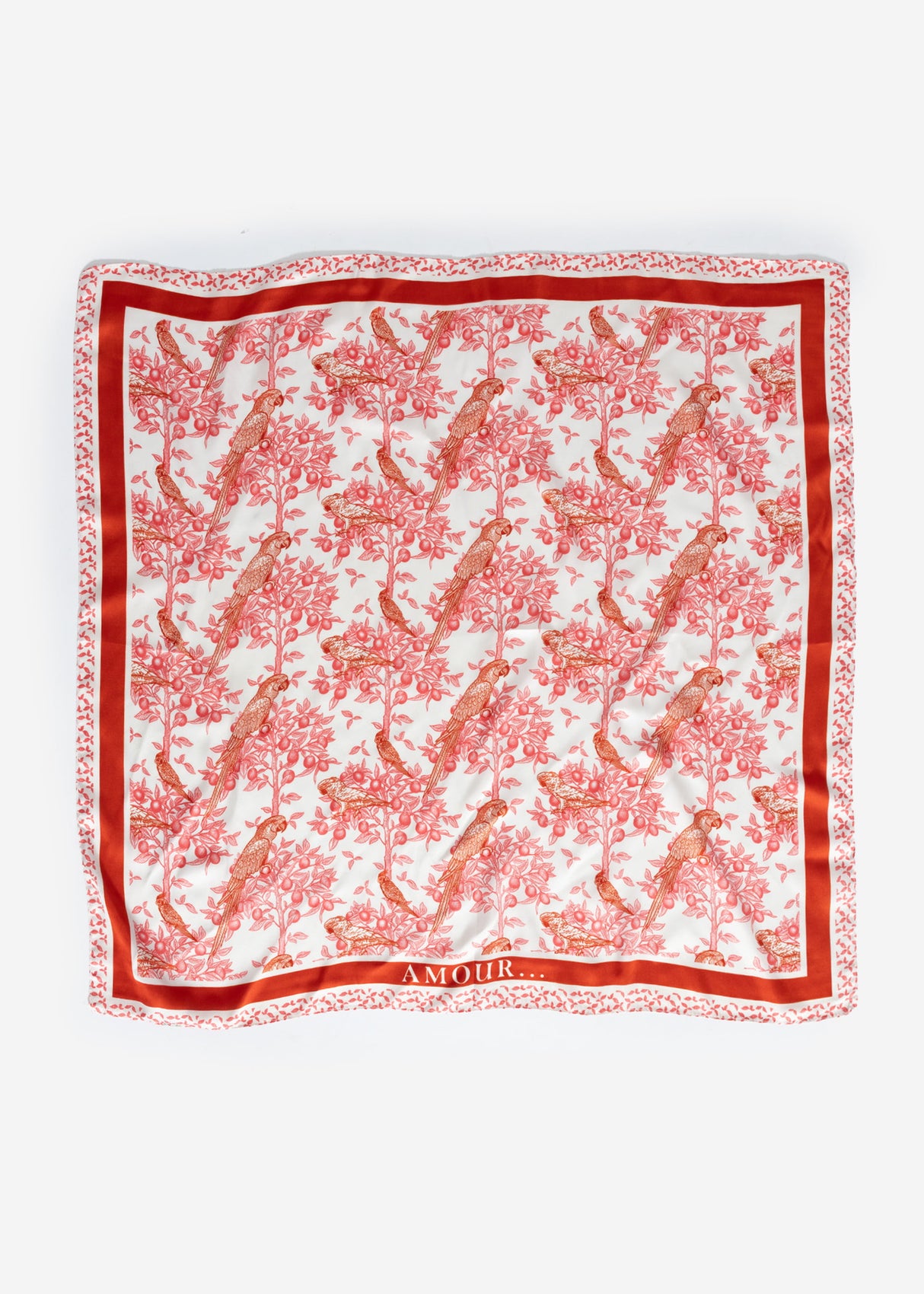 Neck towel with bird print - orange