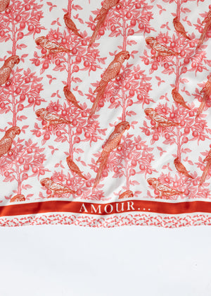 Neck towel with bird print - orange