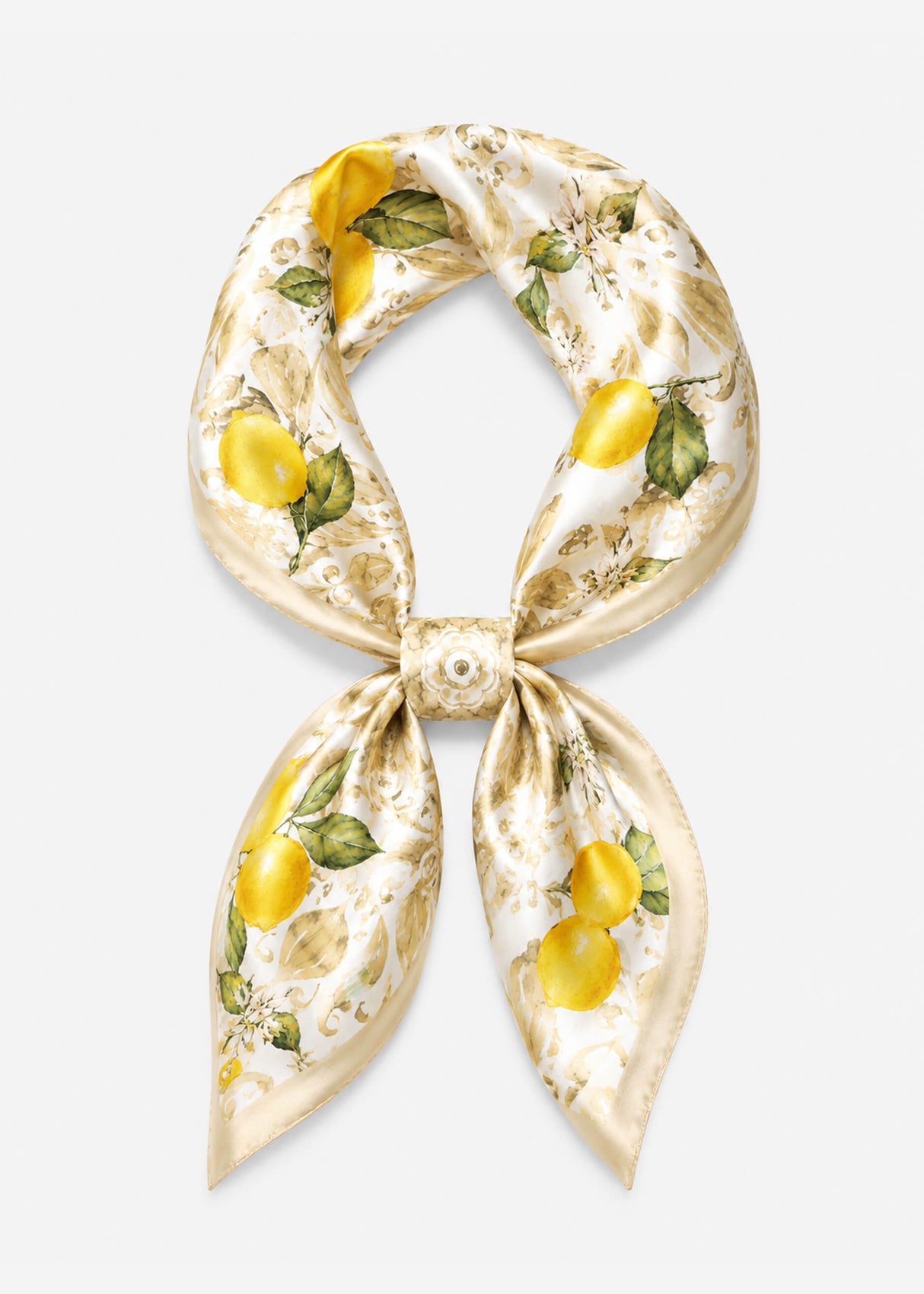 Halstuch mit Zitronen-Print - beige
