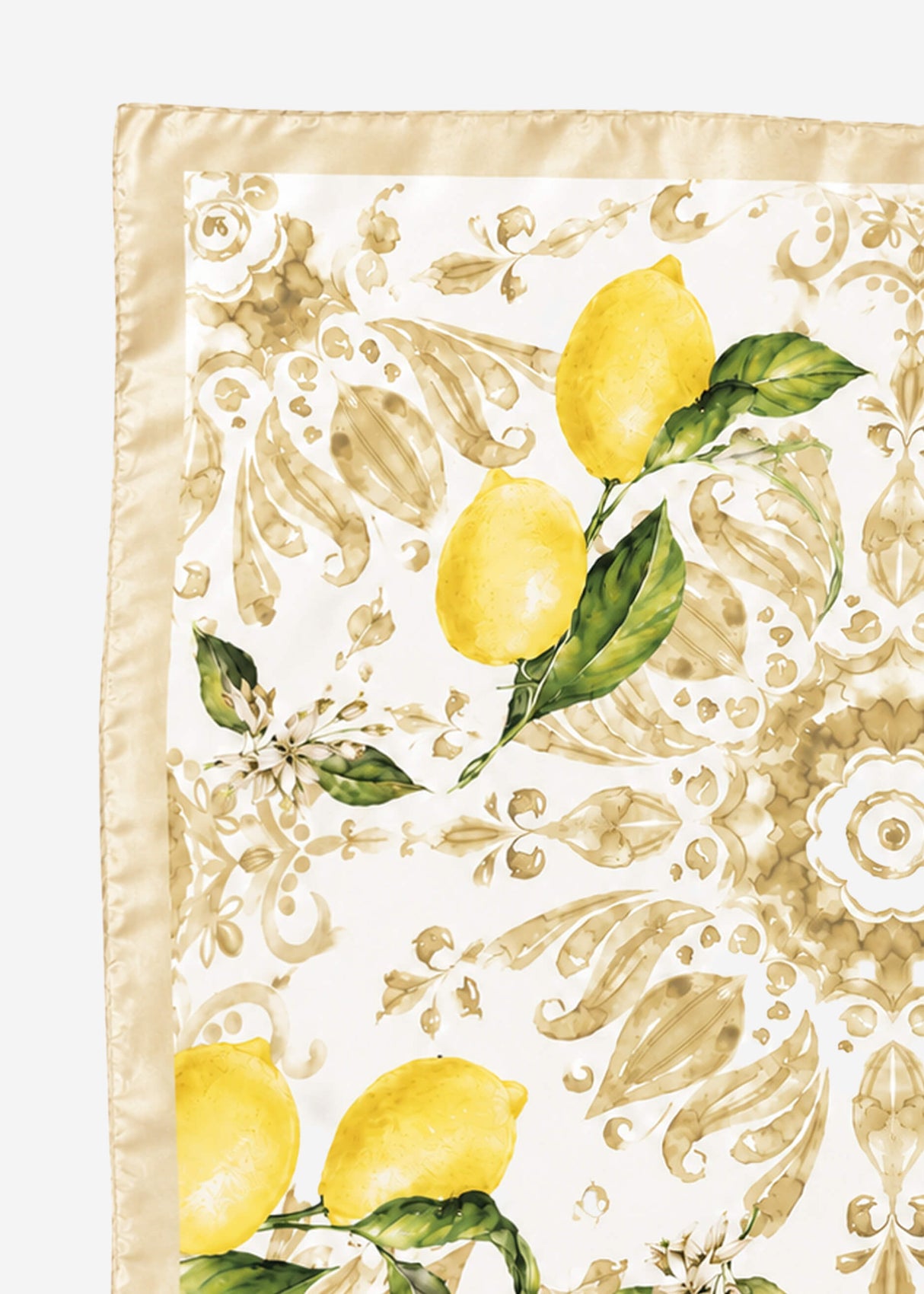 Halstuch mit Zitronen-Print - beige