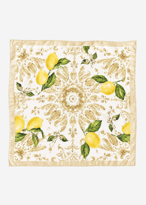 Halstuch mit Zitronen-Print - beige