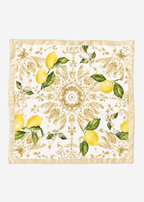 Halstuch mit Zitronen-Print - beige von SASSYCLASSY