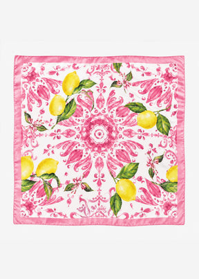 Halstuch mit Zitronen-Print - pink