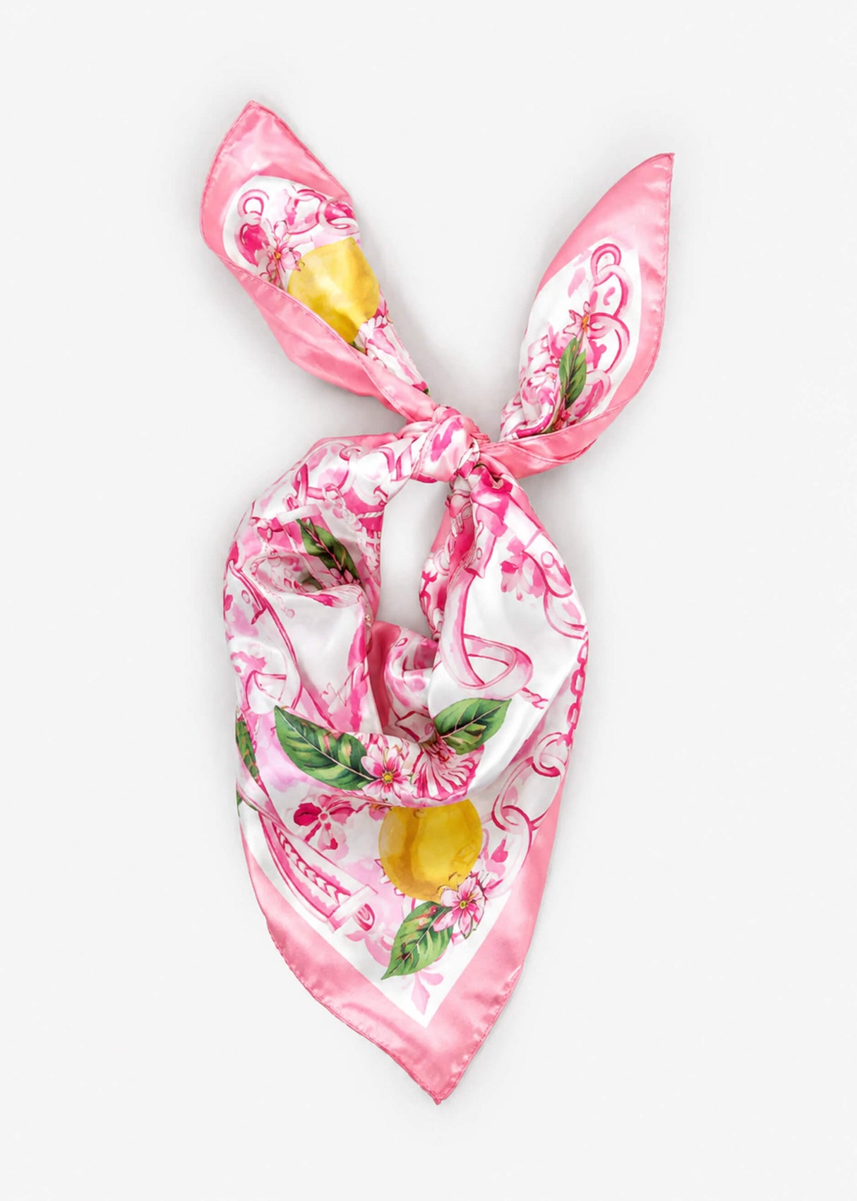 Halstuch mit Zitronen-Print - pink