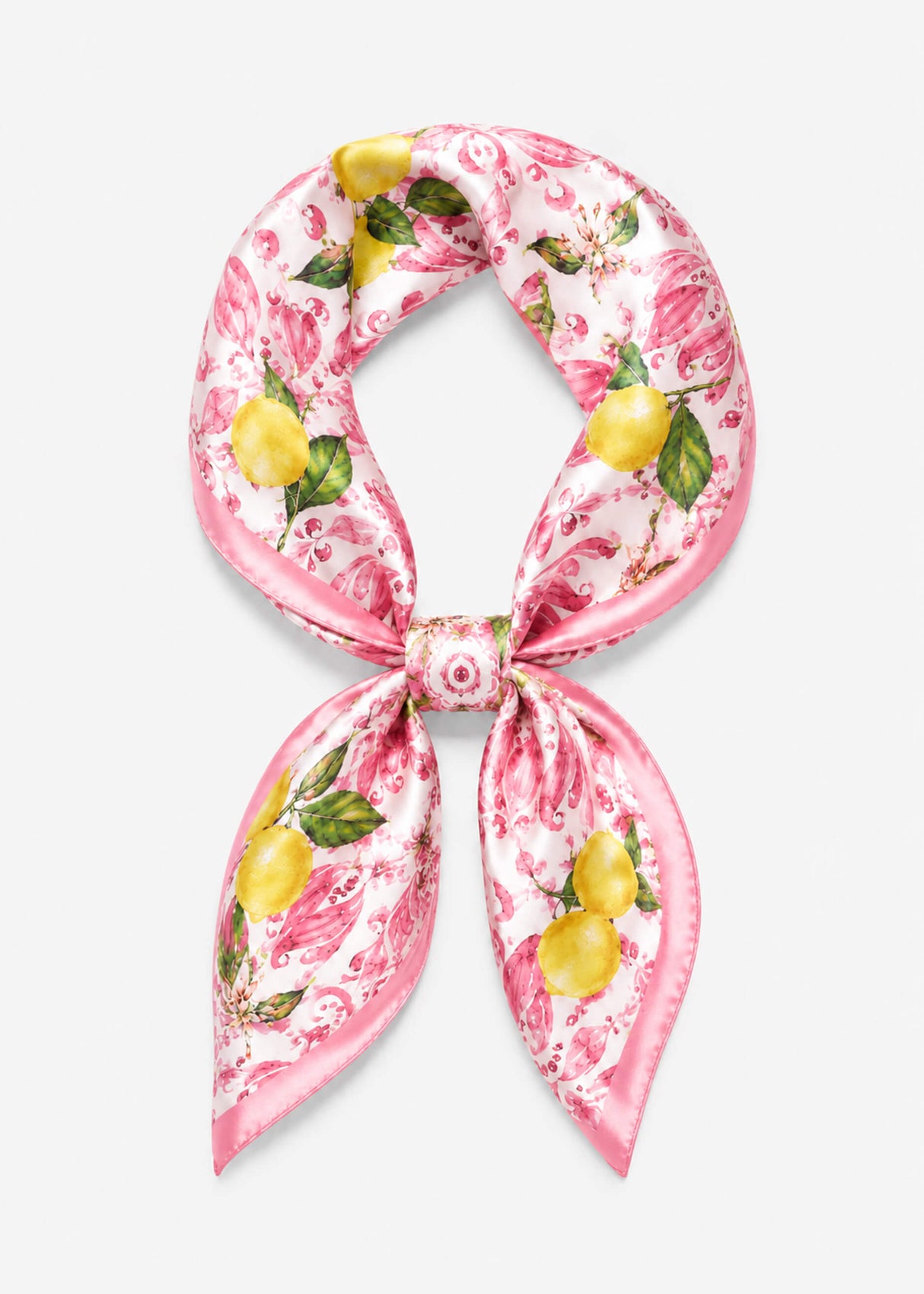 Halstuch mit Zitronen-Print - pink