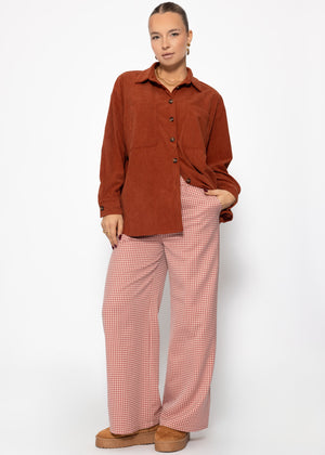 Corduroy shirt jacket - rust red