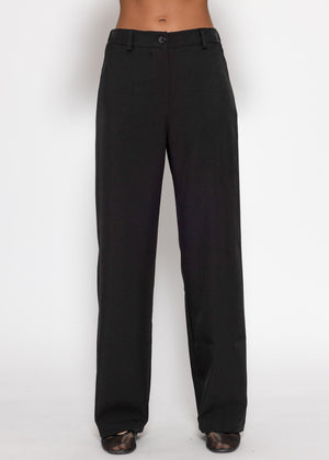 High Waist Hose mit geradem Bein - schwarz