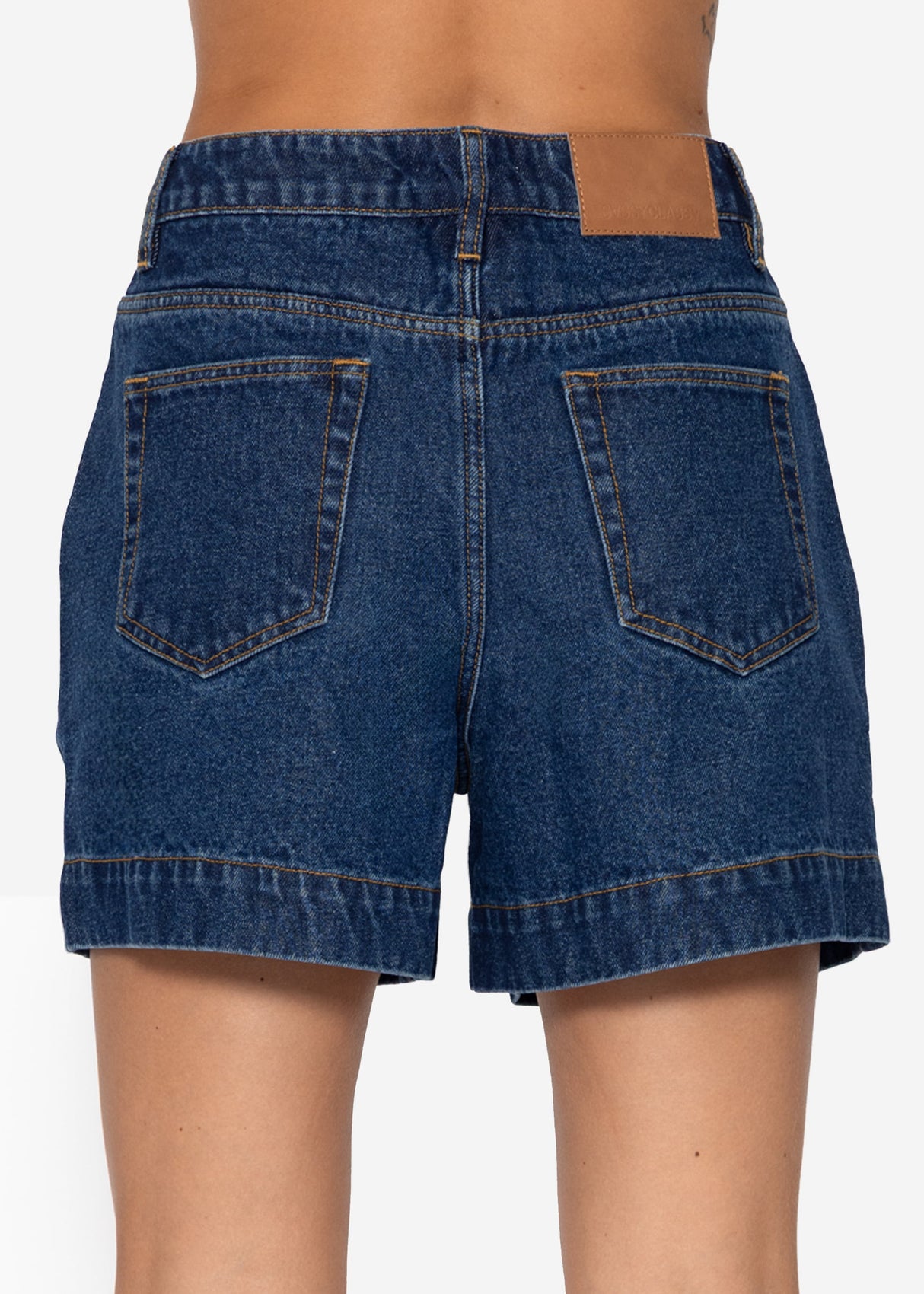 High waist jeans shorts - dark blue