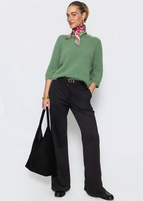 High Waist Jerseyhose - schwarz