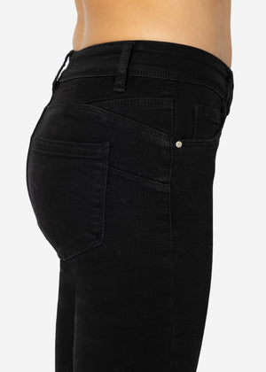 High waist push up jeans - black