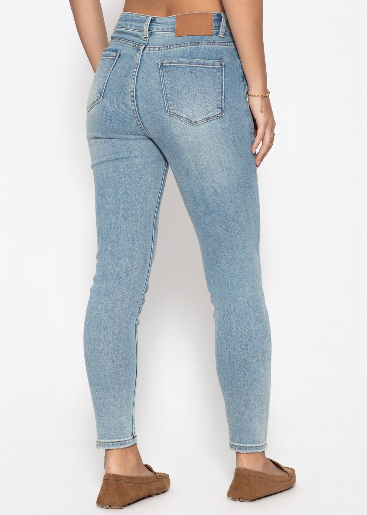 Highwaist skinny jeans - light blue