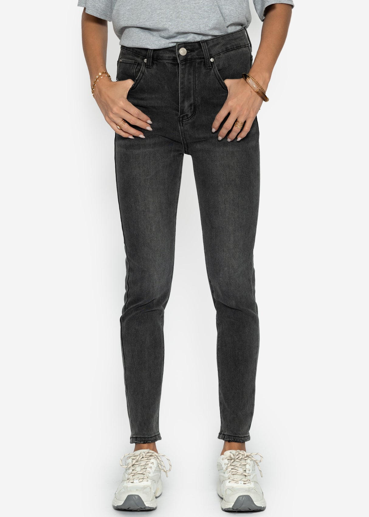 Highwaist Skinny Jeans - grau