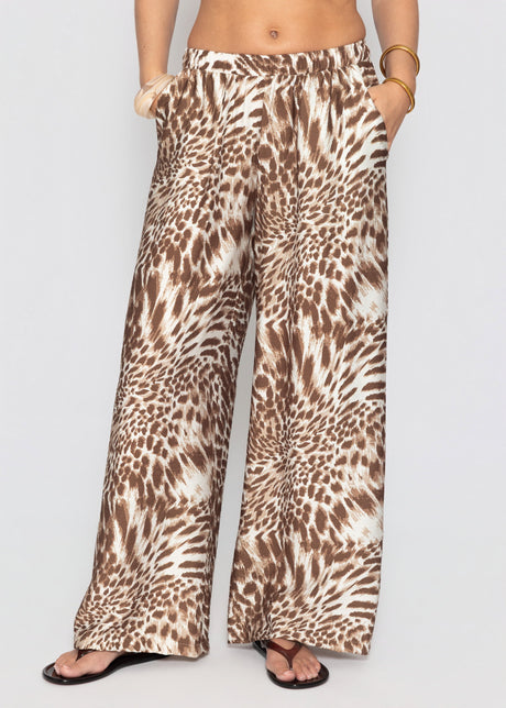 Hose mit Animal-Print - braun