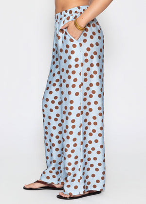 Hose mit Polka-Dots - hellblau