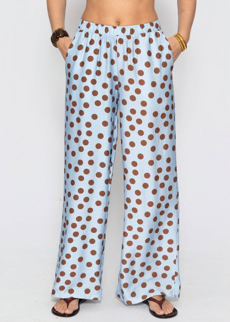 Hose mit Polka-Dots - hellblau