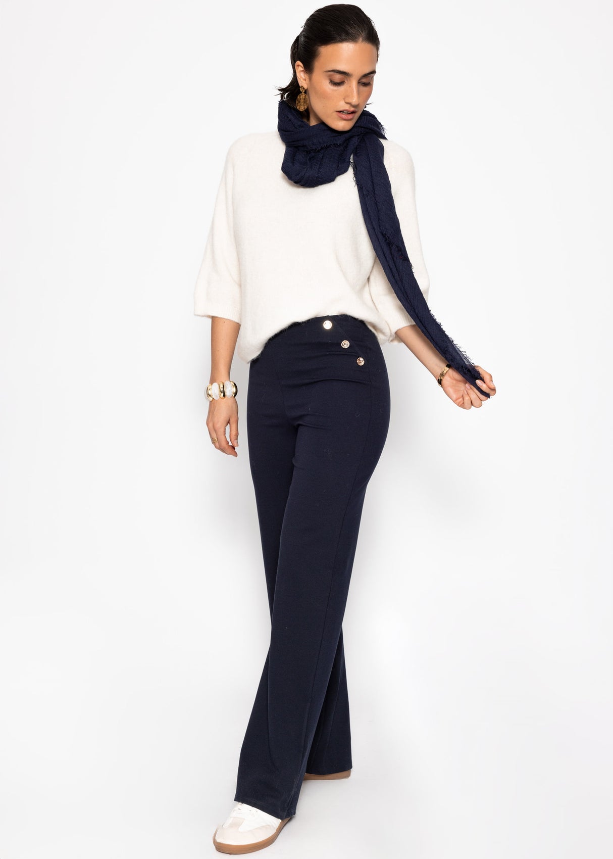 Hose mit Zierknöpfen - dunkelblau