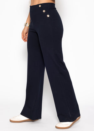 Hose mit Zierknöpfen - dunkelblau