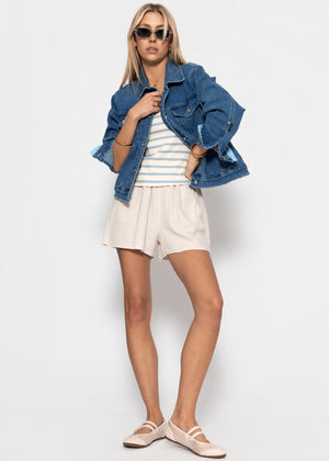 Lockere Jeansjacke - blau