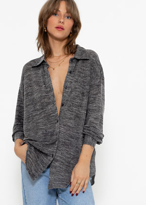 Jersey blouse - dark grey melange