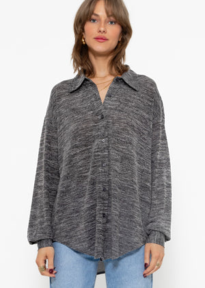 Jersey blouse - dark grey melange