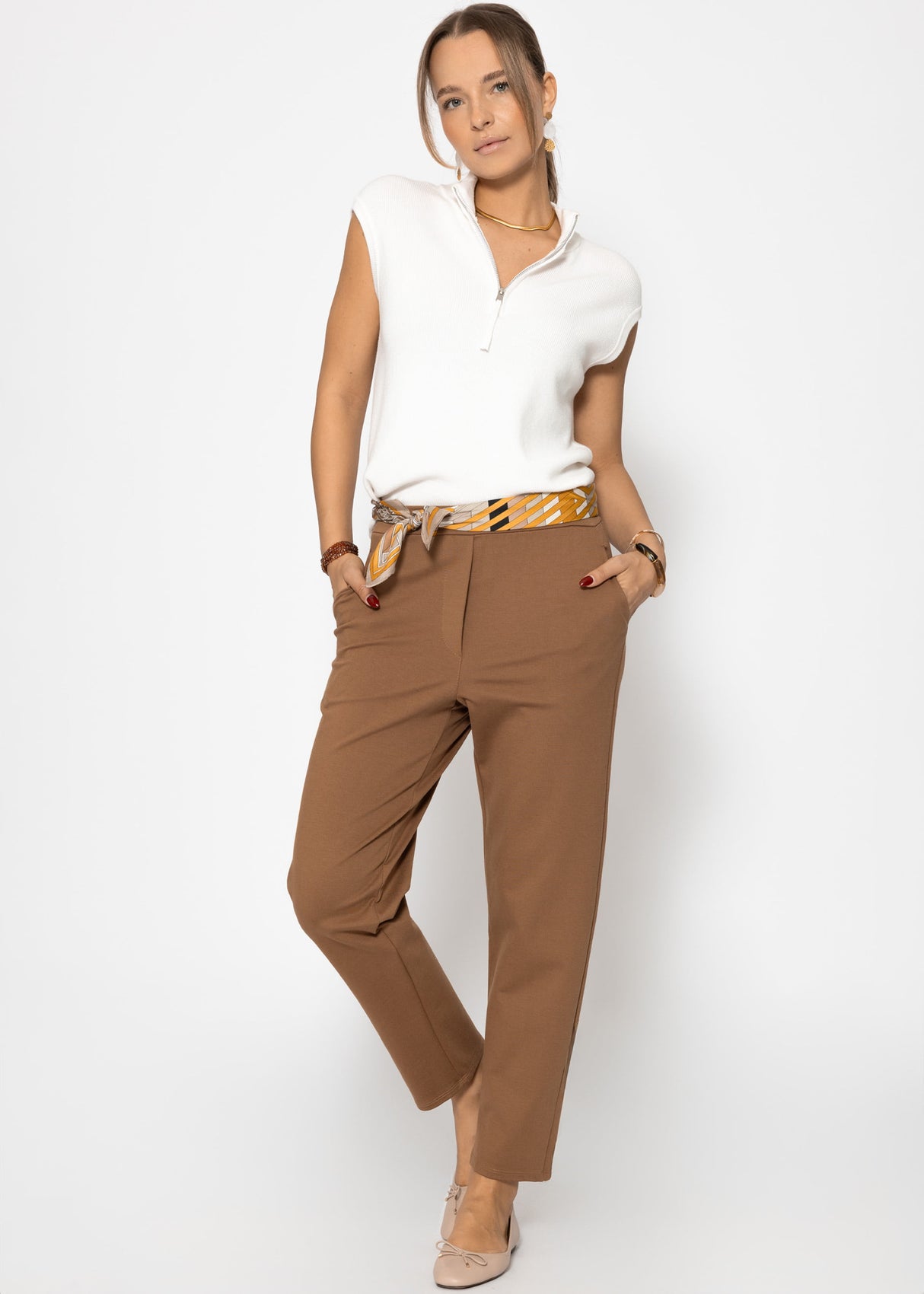 Jersey chinos - brown