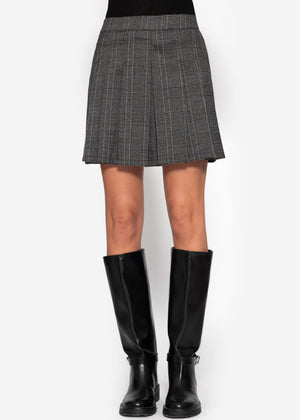 Mini skirt with pleats - gray