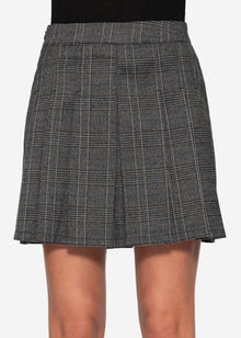 Mini skirt with pleats - gray
