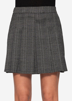 Mini skirt with pleats - gray